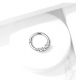 Сегментное кольцо из стали серьга для пирсинга септума, уха, брови, губы, носа с тремя кристаллами/ 1,2*8 мм