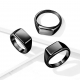 Широкое квадратное мужское кольцо из стали, ширина 9 мм.