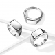 Широкое квадратное мужское кольцо из стали, ширина 9 мм