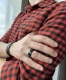 Кольцо мужское широкое кольцо из стали черного цвета