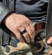 Кольцо мужское широкое кольцо из стали черного цвета