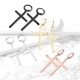 Серьги-кольца из стали с подвесками - кресты