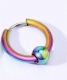 Серьга-кольцо с крупным шариком. Радужная